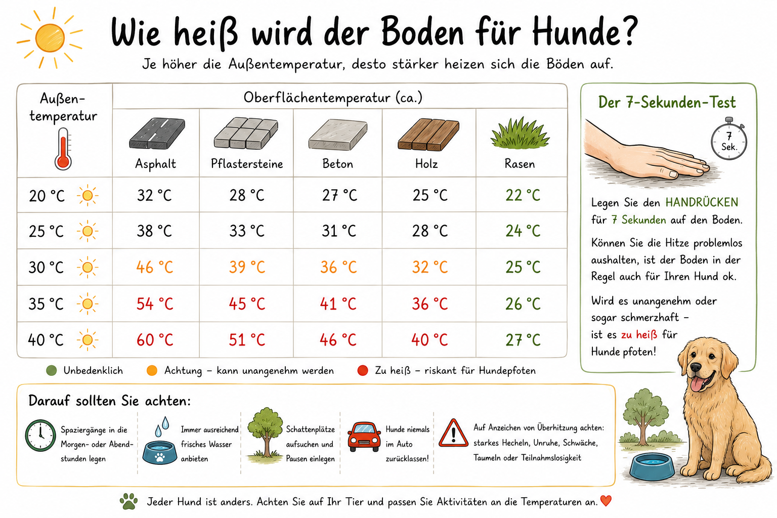 !!! Achtung: Hohe Temperaturen